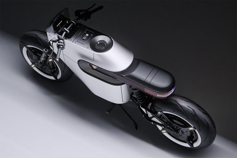 Minimalist Electric Porsche 619 Motorbike