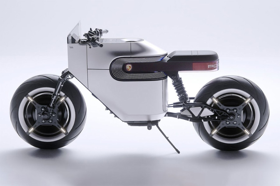 Minimalist Electric Porsche 619 Motorbike