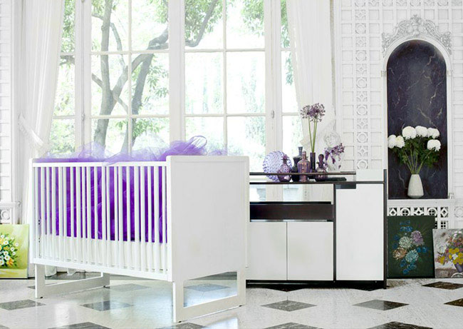 baby crib station purple