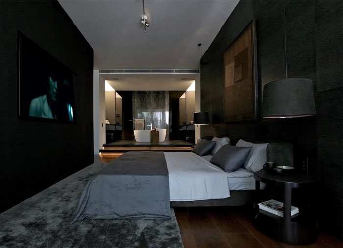 dark-gray-black-bedroom-interior