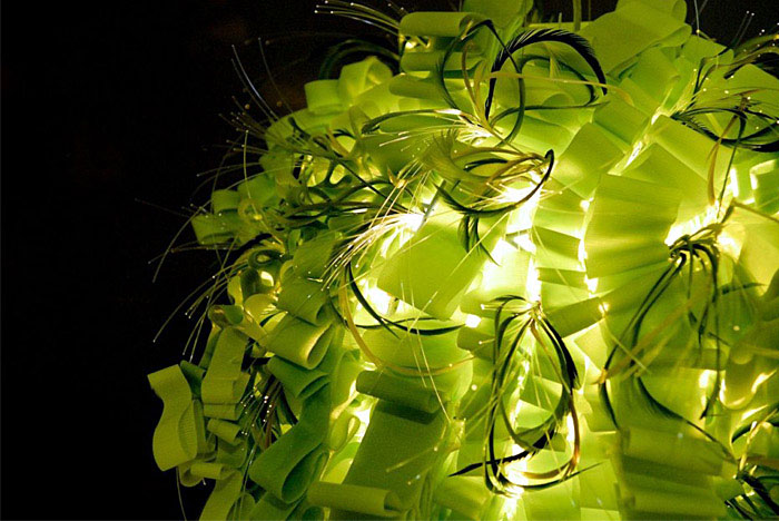 green textile lighting