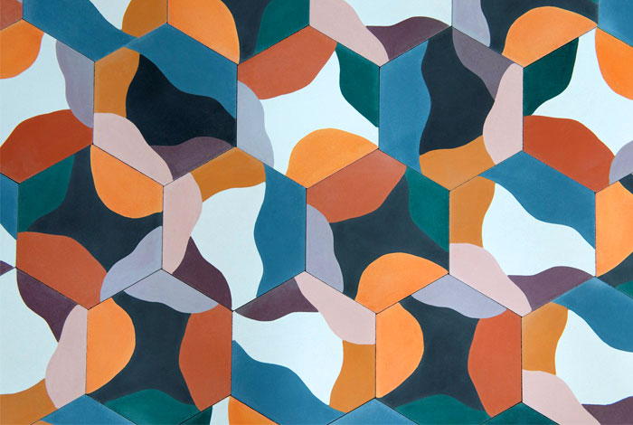 hexagonally shaped cement tiles juju papers 4