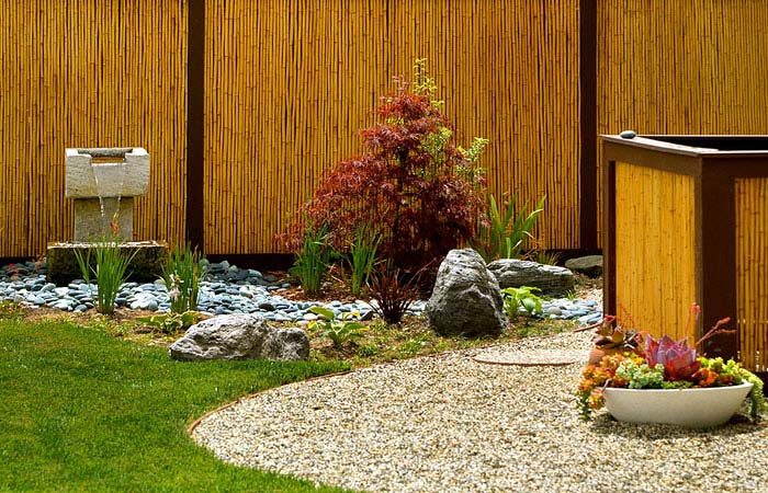 modern zen garden bamboo design idea