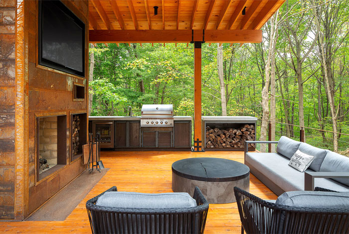 rustic outdoor kitchen gaskil larchitecture