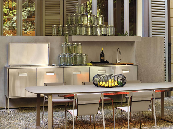 stainless steel outdoor kitchen arclinea 3