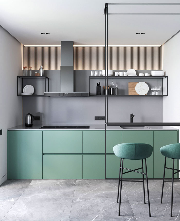 trendy color choice kitchen 7